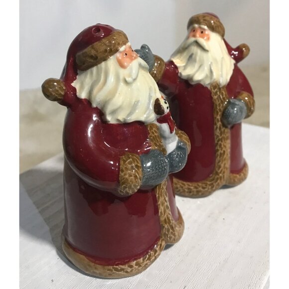 Vintage Santa Claus Salt & Pepper Shaker Set Ceramic Holiday Table Decor - Picture 2 of 9